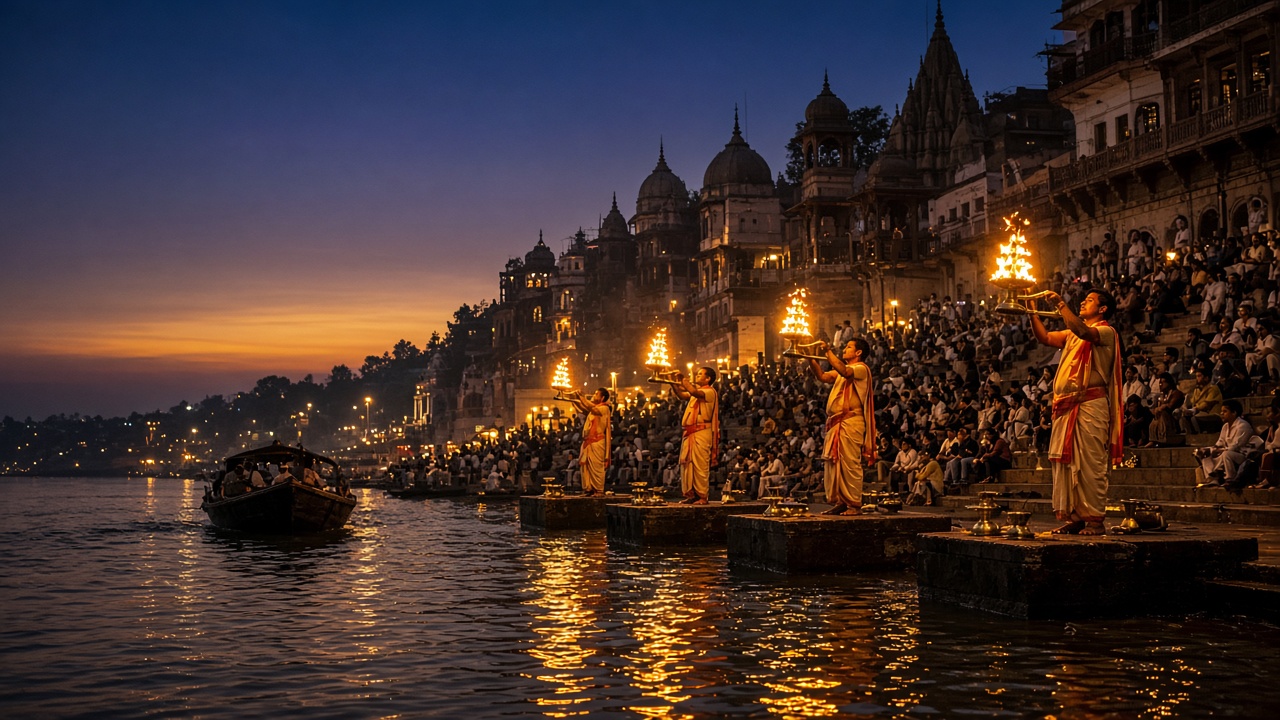 Visite du Soir — Ghats & Cérémonie du Gange